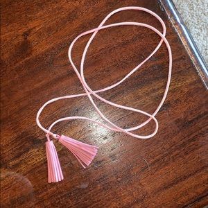 Bauble Bar pink leather wrap necklace